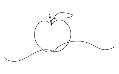 Apple folyamatos egyvonalas rajz minimalista illusztráció