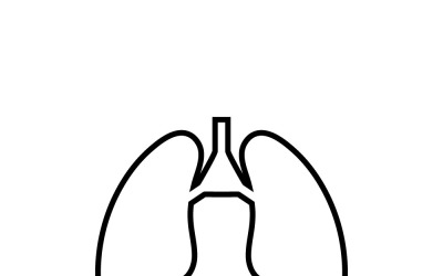 Szczegółowa ikona ludzkich płuc dla projektu medycznego w formie izolowanego wektora