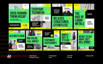 Green Yellow Year Recap Instagram Post