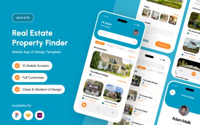 Homedge – Designvorlage für eine Immobilien-Finder-App