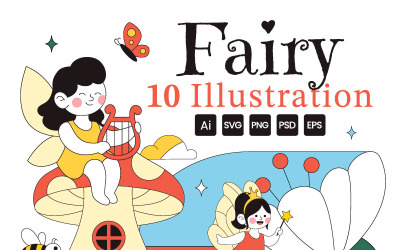 10 älvvektorillustration