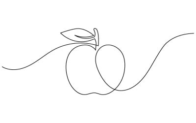 10. Folyamatos egyvonalas rajz fehér alapon Apple-ből