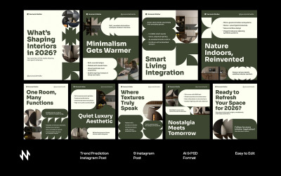 Modern Green Trend Prediction Instagram Post