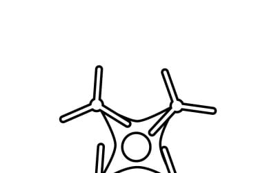 Modern Quadcopter Drone repülés közben tiszta fehér stúdió háttérrel