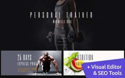 Modello Moto CMS 3 Responsive #55643 "Personal Trainer"