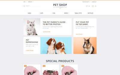 Modello OpenCart per negozio di animali