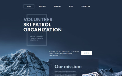 Modelo de site de patrulha de esqui