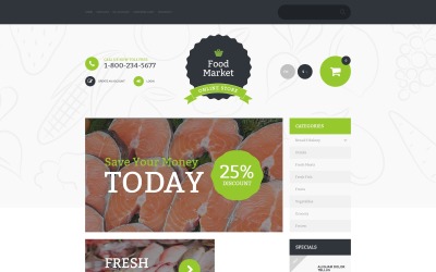 OpenCart шаблон Food Market