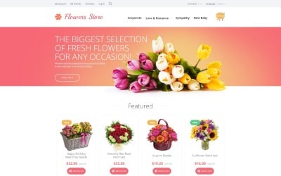 OpenCart шаблон магазина цветов