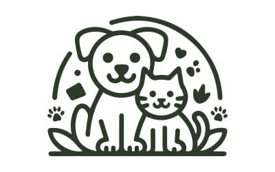 Logo del negozio di animali Happy Paws Little Friends Pet Supplies