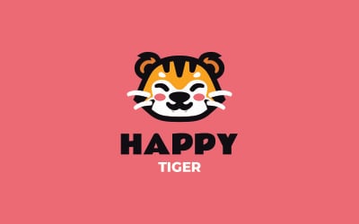 Mascot Happy Tiger Logo Design