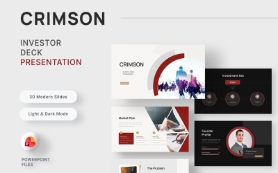 Crimson – Modelo de PowerPoint para Apresentação de Investidores