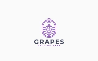 Design de logotipo de uva fresca
