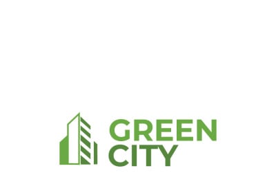 Grön hållbar stad logotyp mall - Eco Urban vektordesign