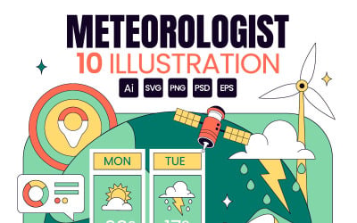 10 meteorologvektorillustration
