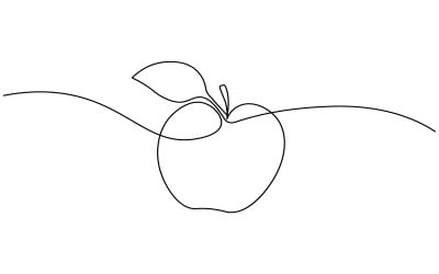 12. Folyamatos egyvonalas rajz fehér alapon Apple-ből
