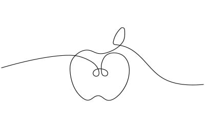 13. Folyamatos egyvonalas rajz fehér alapon Apple-ből