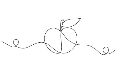 19. Folyamatos egyvonalas rajz fehér alapon Apple-ből