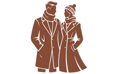 Identità del logo del negozio di abbigliamento invernale moderno