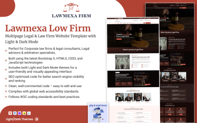 Lawmexa Firm - Multipage Legal &amp;amp; Law Firm Website Template with Light &amp;amp; Dark Mode