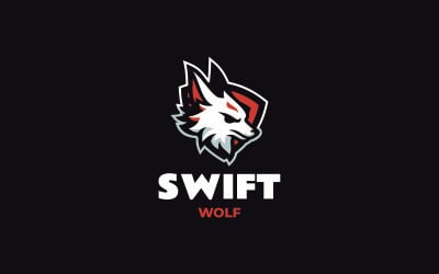 Mascot Head Wolf Logo Design