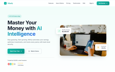 Mintly – KOSTENLOSE responsive Landingpage-Vorlage (HTML, CSS, JS)