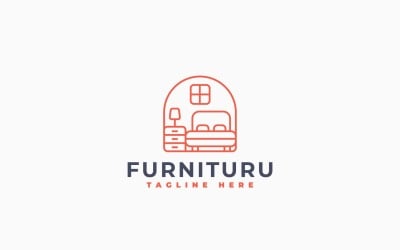 Modèle de logo élégant et minimaliste pour meubles