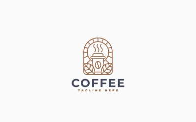 Modello di logo minimalista per tazza da caffè