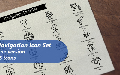 Navigation Line Icon Set Template