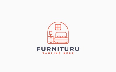 Zarif Minimalist Mobilya Logo Şablonu Tasarımı