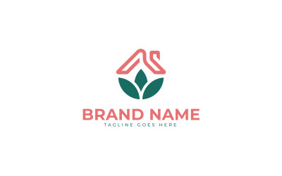 Modello di progettazione del logo Luxury Home Flower