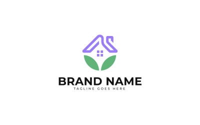 Lyxigt hem blomma logotypdesign