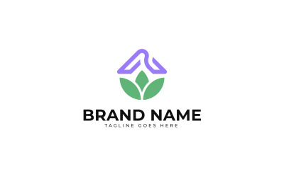 Modello di progettazione del logo Luxury House Flower
