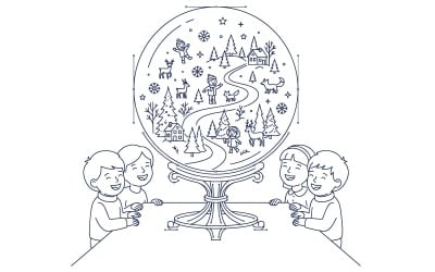 förtrollad vinterterritarium julprydnad illustration