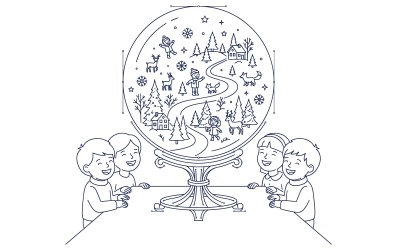 Ilustracja ozdoby świątecznej w zaczarowanym zimowym territarium