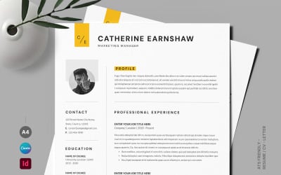 Marketing Manager Resume Template CV Design