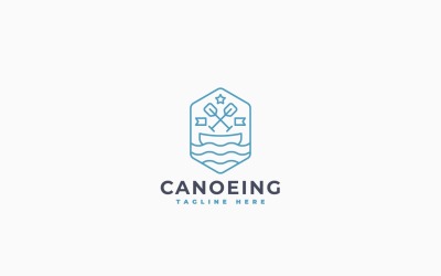 Modello di progettazione del logo per la canoa