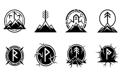 Mountain Symbols illustration isolated on white background