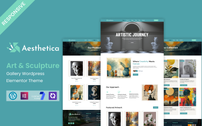 Aesthetica - Галерея искусства и скульптуры. Тема WordPress Elementor.