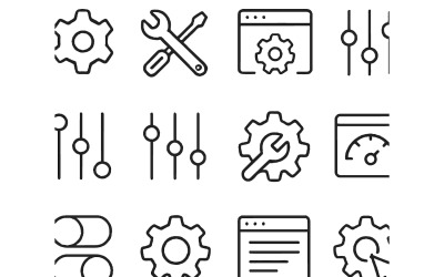 Budget line icon set vector art illustration