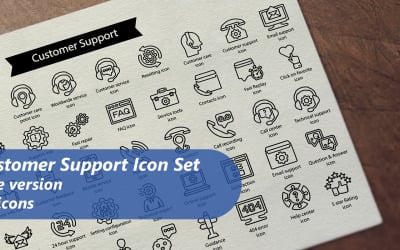 Набор иконок службы поддержки клиентов Line