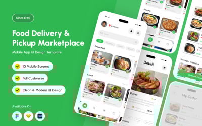 Delishio - Food Delivery and Pickup Marketplace App Design Template