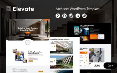 Elevate - Architectuur en Bouw Minimalistische WordPress Elementor-template