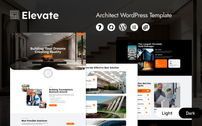 Elevate - Modello WordPress Elementor minimale per architettura e costruzione