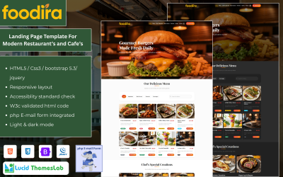Foodira – Nowoczesny szablon strony docelowej dla restauracji i jedzenia