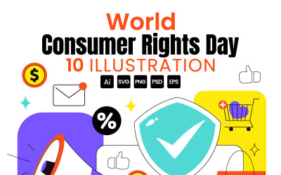 10 illustrationer för Världskonsumentdagen