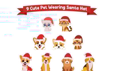 9 Cute Pet Wearing Santa Hat