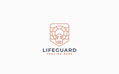 Sjabloon voor een logo van een strandwacht