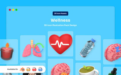 Pakiet ikon Wellness Calm 3D