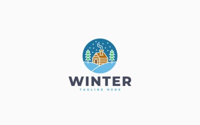 Winter House Logo Template Design